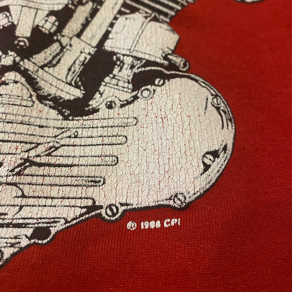 Vintage 1986 Harley Davidson Cpi hoodie California Performance Iron sweater L - Picture 3 of 9